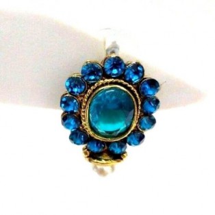 Gold Oxidized Women Earring Stud Jewelry PushBack Classy Gift Rhinestones Bead 8